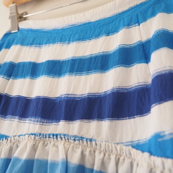 Anthropologie Maeve Blue Striped Midi Skirt sz xs - Picture 7 of 10